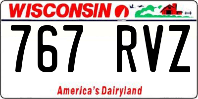 WI license plate 767RVZ