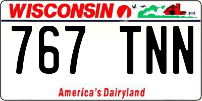 WI license plate 767TNN