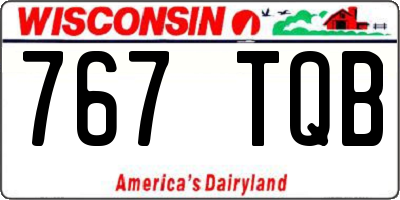 WI license plate 767TQB