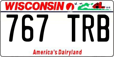 WI license plate 767TRB