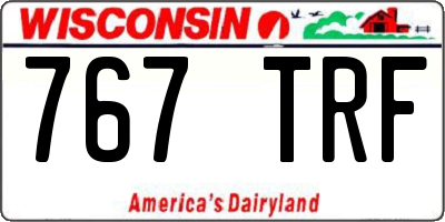 WI license plate 767TRF