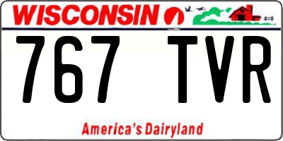 WI license plate 767TVR