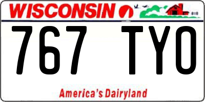 WI license plate 767TYO