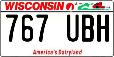 WI license plate 767UBH