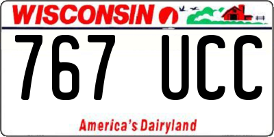 WI license plate 767UCC