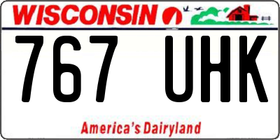 WI license plate 767UHK
