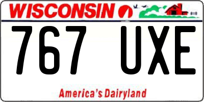 WI license plate 767UXE