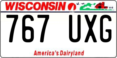WI license plate 767UXG