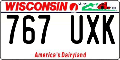 WI license plate 767UXK