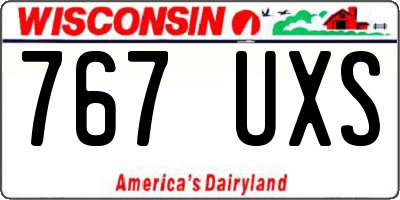 WI license plate 767UXS