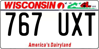 WI license plate 767UXT