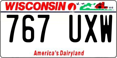 WI license plate 767UXW