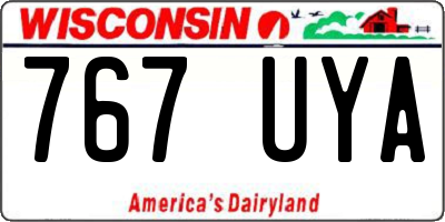 WI license plate 767UYA