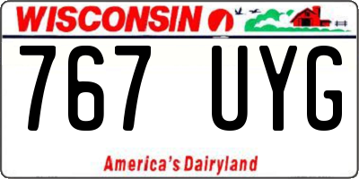 WI license plate 767UYG