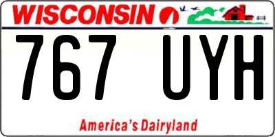 WI license plate 767UYH