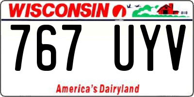 WI license plate 767UYV