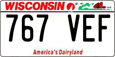 WI license plate 767VEF