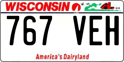 WI license plate 767VEH