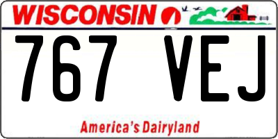 WI license plate 767VEJ