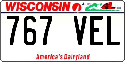 WI license plate 767VEL