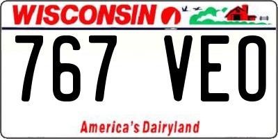 WI license plate 767VEO