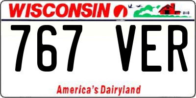 WI license plate 767VER