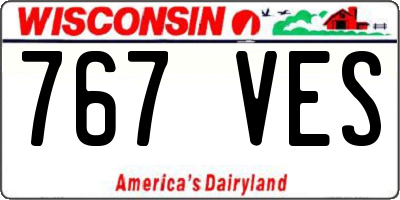 WI license plate 767VES