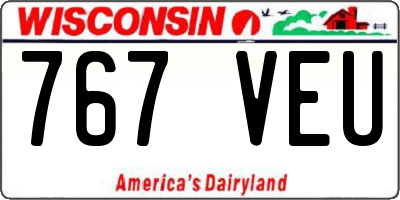 WI license plate 767VEU
