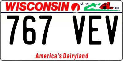 WI license plate 767VEV
