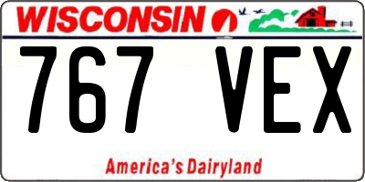 WI license plate 767VEX