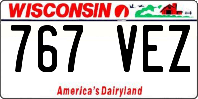 WI license plate 767VEZ