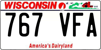 WI license plate 767VFA