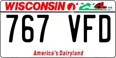 WI license plate 767VFD