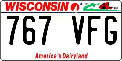 WI license plate 767VFG