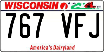 WI license plate 767VFJ