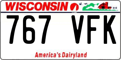 WI license plate 767VFK