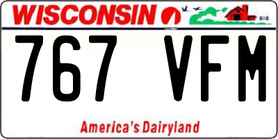 WI license plate 767VFM