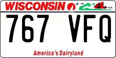 WI license plate 767VFQ