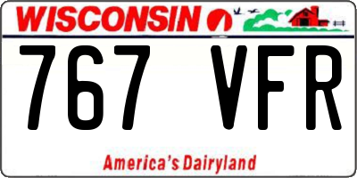 WI license plate 767VFR