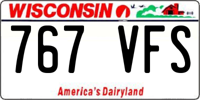 WI license plate 767VFS