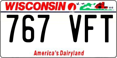 WI license plate 767VFT