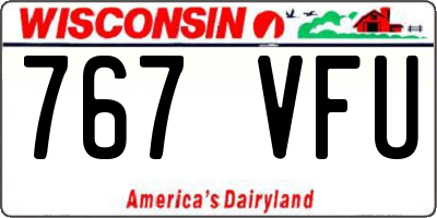 WI license plate 767VFU