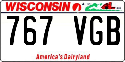 WI license plate 767VGB
