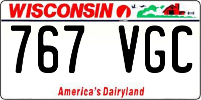 WI license plate 767VGC