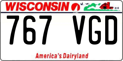 WI license plate 767VGD