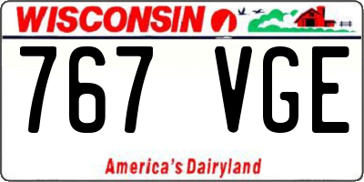 WI license plate 767VGE
