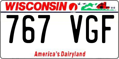 WI license plate 767VGF
