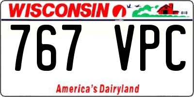 WI license plate 767VPC