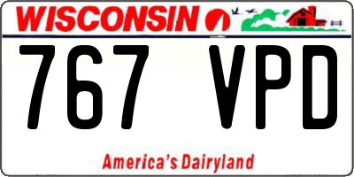 WI license plate 767VPD