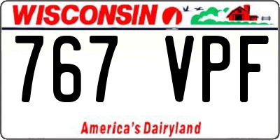 WI license plate 767VPF